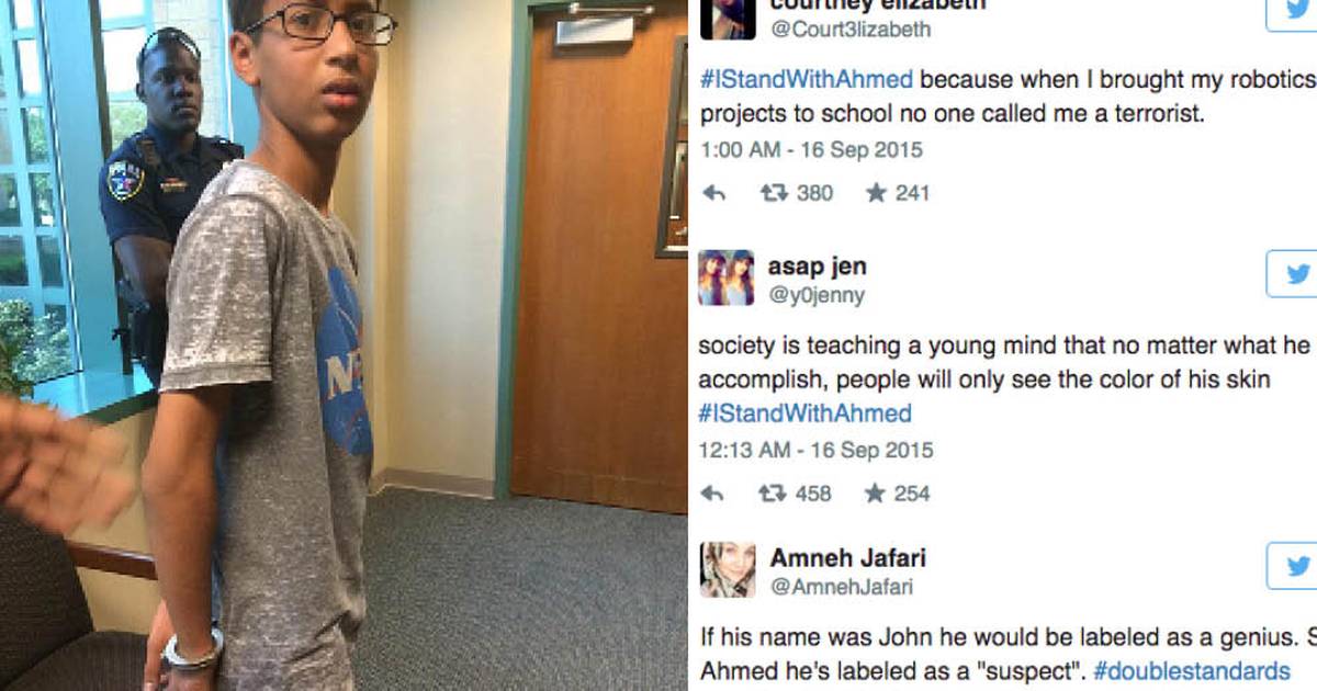 A photo of the high school freshman in handcuffs went viral on Twitter. Image Credit: Mic