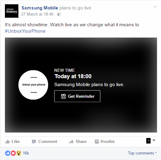 The launch of the Samsung Galaxy S8 will be streamed live on Samsung's Mobile Facebook page at 6p.m EAT.