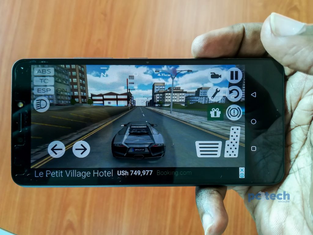 Playing extreme car drive on the itel P32.