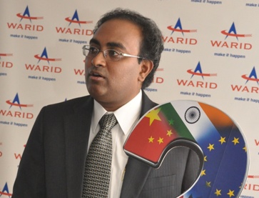 Warid Chief Commercial Officer Shailendra Naidu unveils Warid's new international calls rate UG X 2 per second