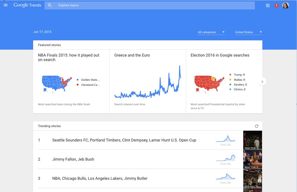 Photo of Google Trends revamp shows real time data