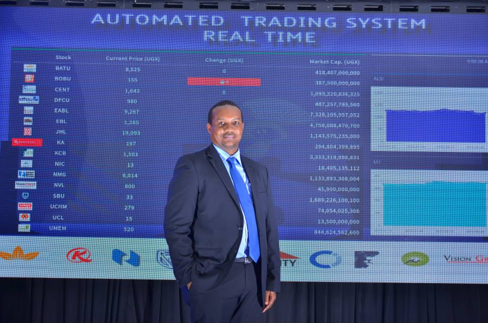 Mr. Paul Bwiso, CEO of Uganda Securities Exhange at the official launch of the Automated Trading System