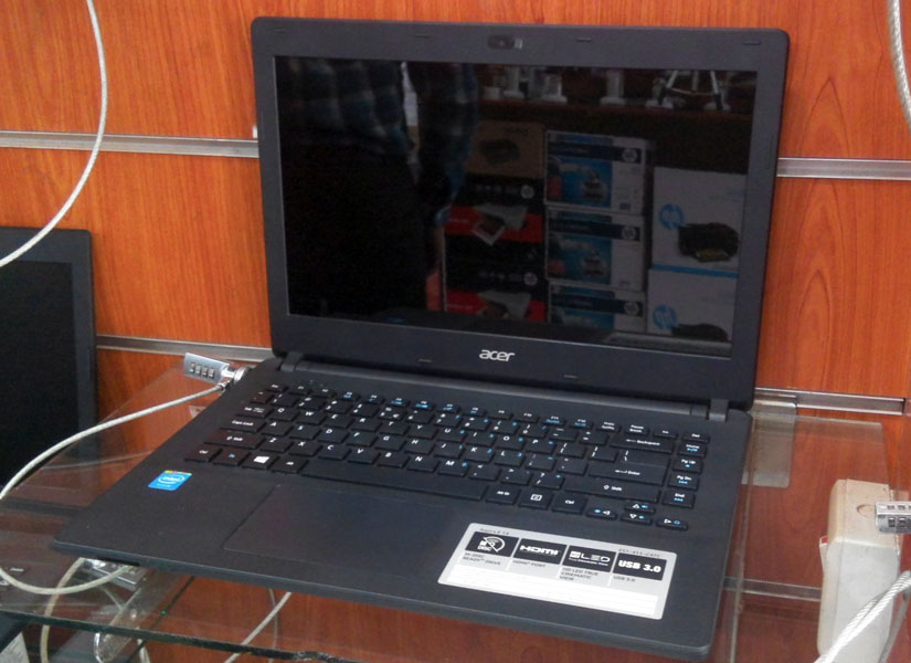 One of the laptops on sale in a computer shop in Kisementi. Shoppers are faced with a wide variety of choices when they go shopping for a new computer.