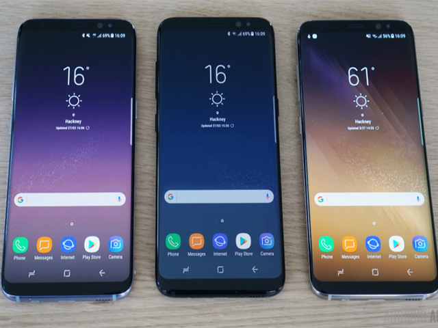 The Samsung Galaxy S8 and S8+ during their launch event last year, as the Galaxy S9 is set to launch this year. (Photo Credit: Android Authority)