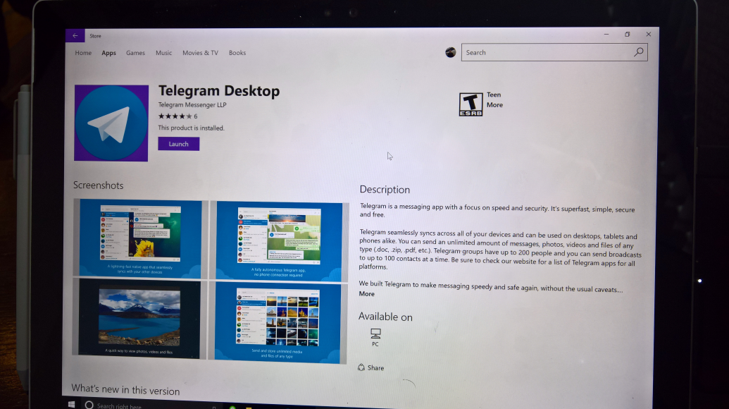 Pictured is the Telegram app for desktop. (Photo Courtesy: On MSFT)