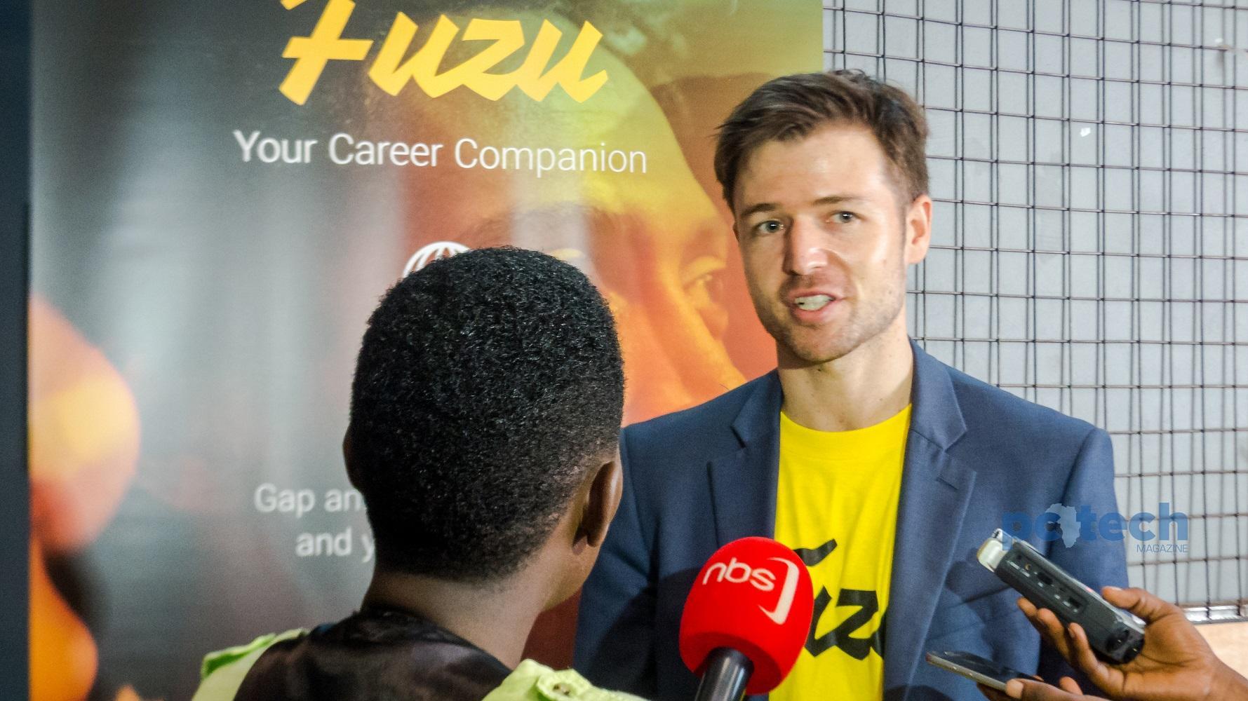 Edward Vaisberg - FUZU Chief Operating Officer talking to press after the launch of its platform in Uganda on Thursday 17th, May 2018. Photographer: Olupot Nathan Ernest/PC TECH MAGAZINE