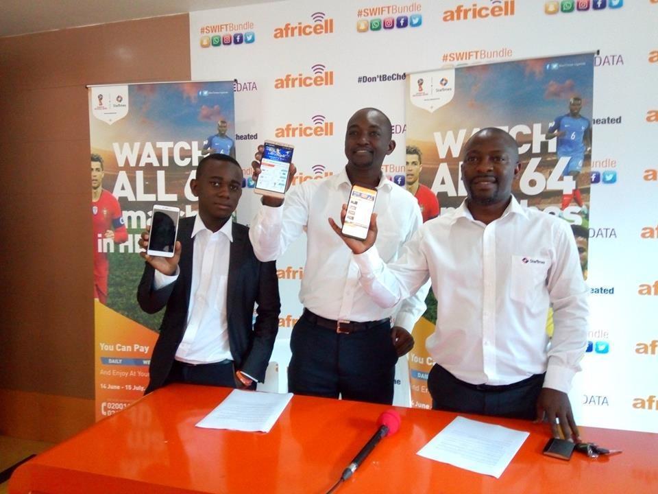 Africell Uganda partners with Star Times to bring the 2018 FIFA World Cup games to their phones by live streaming via the Star Times mobile application at affordable World Cup data packages from Africell Uganda.