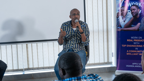 Michael Niyitegeka, ICDL’s Africa Country Manager for Uganda, speaking at the inaugural Andela Uganda Developer Conference, at their head offices in Bukoto on Saturday 28th, July 2018.
