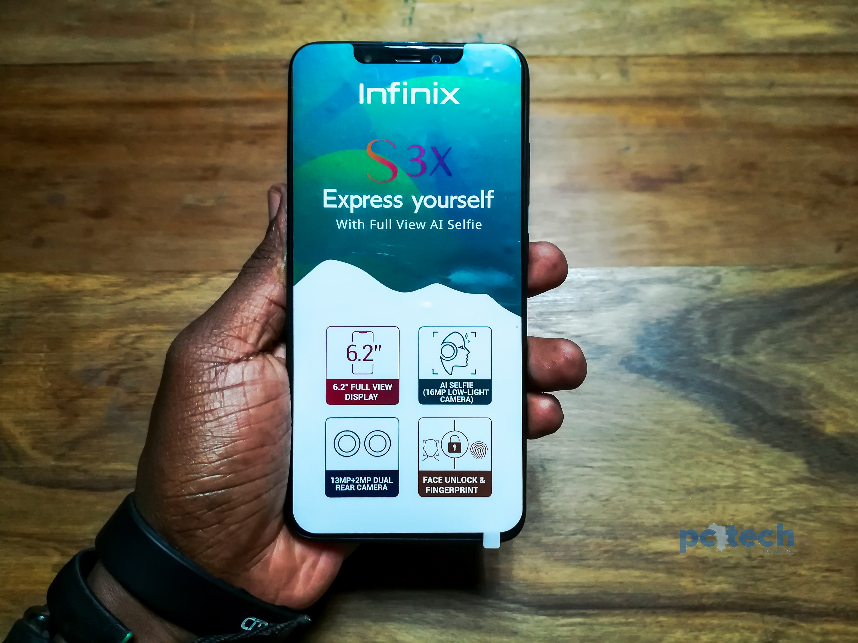 The 6.2-Inch Infinix Hot S3X out of the box.