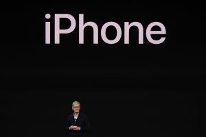 Apple's Chief Executive; Tim Cook during the unveiling of the iPhone X in 2017. (Photo Courtesy: Evening Standard)