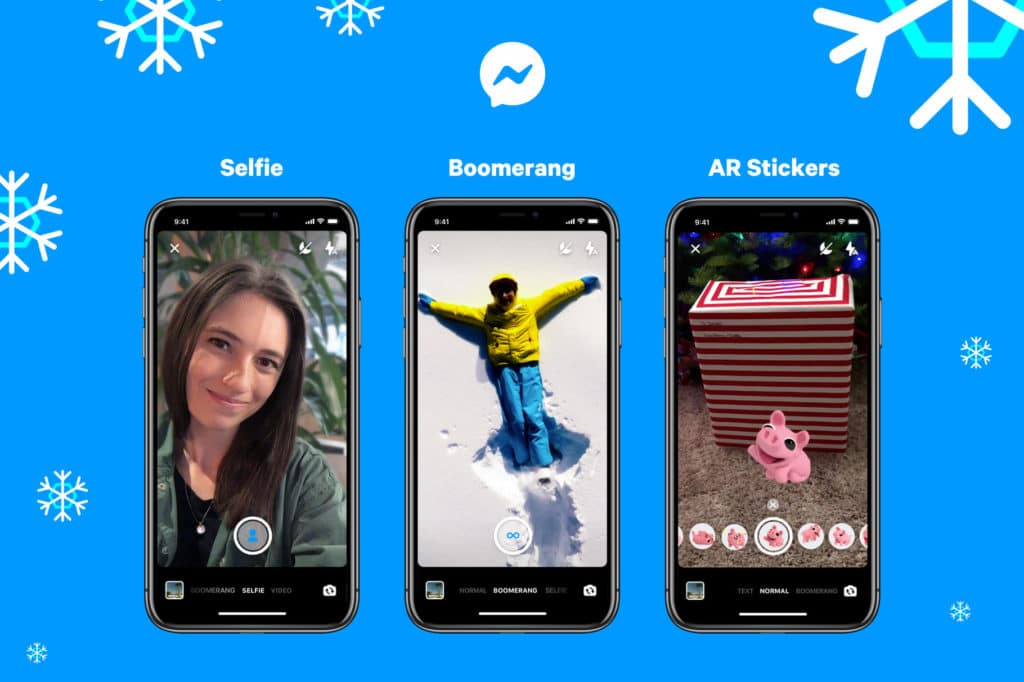 Photo of Messenger adds Boomerang, Selfie mode with background blur, and AR stickers for photos and videos