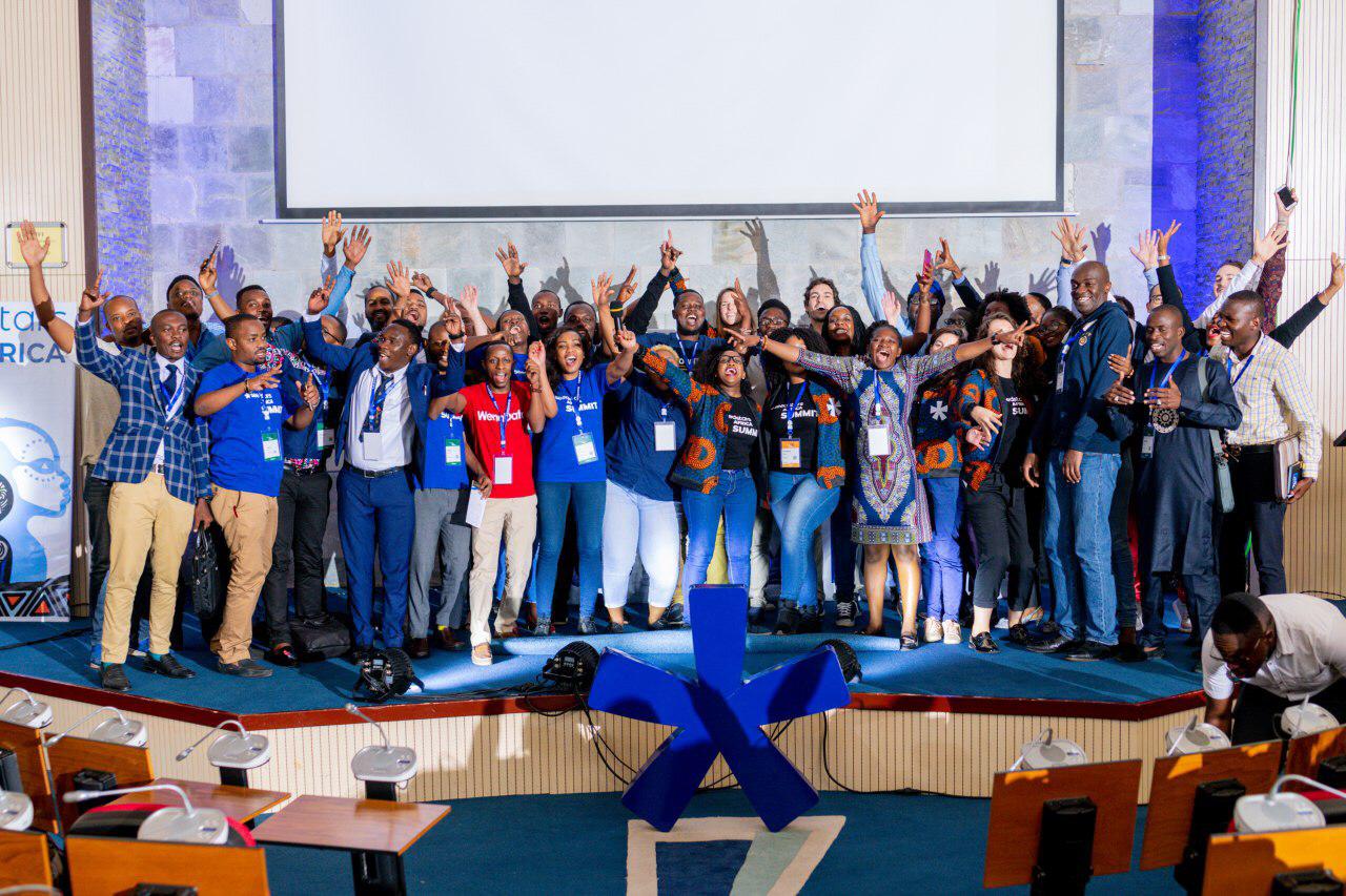 18 regional winners of Seedstar World Africa tour pose for a group photos at the Seedstars Africa Summit 2018 conference in Dar es Salaam, Tanzania on Thursday 13th, December 2018.