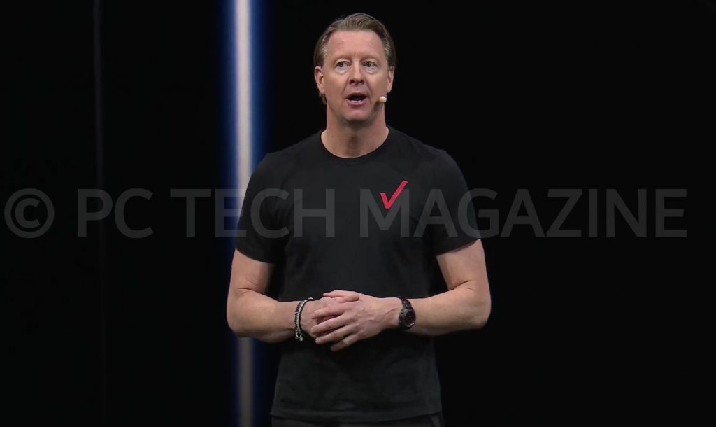 Hans Vestberg, Verizon CEO confirmed at the unpacked event in San Francisco on Feb. 20th, 2019 that the Galaxy S10 5G model would be available for its customers | Photo by : PC TECH MAGAZINE/Olupot Nathan Ernest.