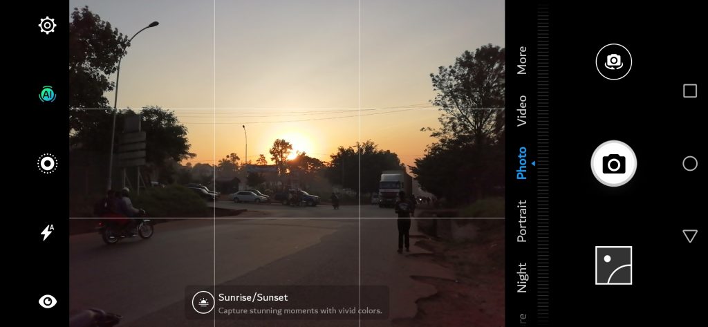 AI-enhanced shooting capabilities, lets your cameras detect the scene then adjusts contrast, exposure, and saturation depending on what you’re shooting. For instance, at a sunset or sunrise. (Photo - PC TECH MAGAZINE/Olupot Nathan Ernest)