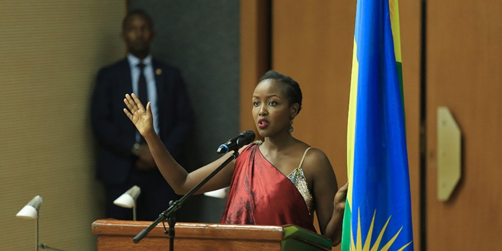 Paula Ingabire, Rwanda’s Minister for Information and Communications Technology speaking before the Parliamentary Standing Committee on Education, Technology, Culture and Youth in Rwanda | Photo Courtesy/File Photo.