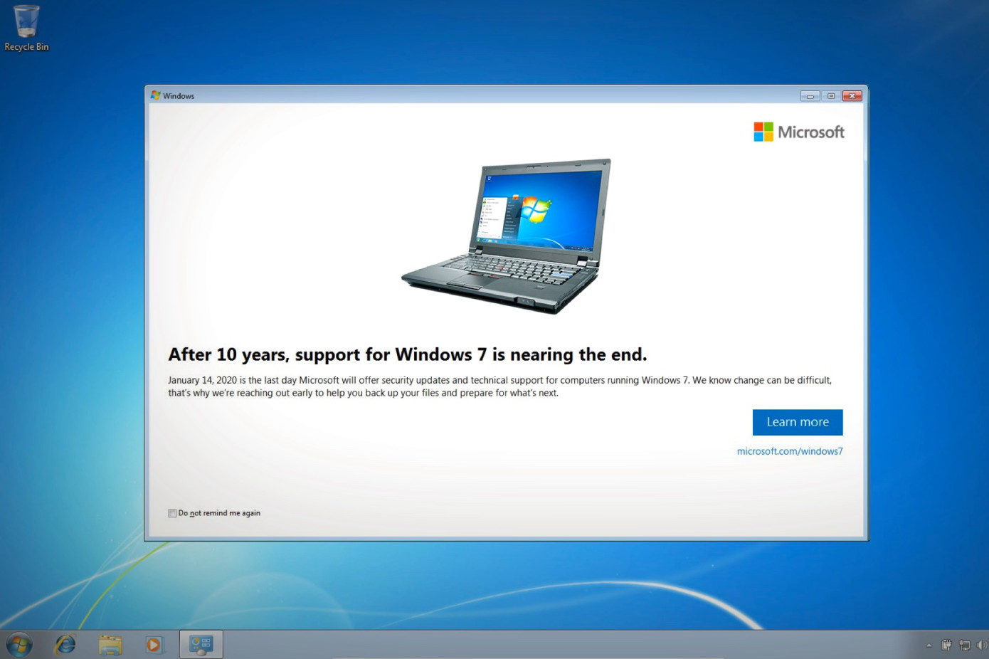 Microsoft will to supporting Windows 7 starting from Jan. 14th, 2020 | File Photo/Tech Crunch.