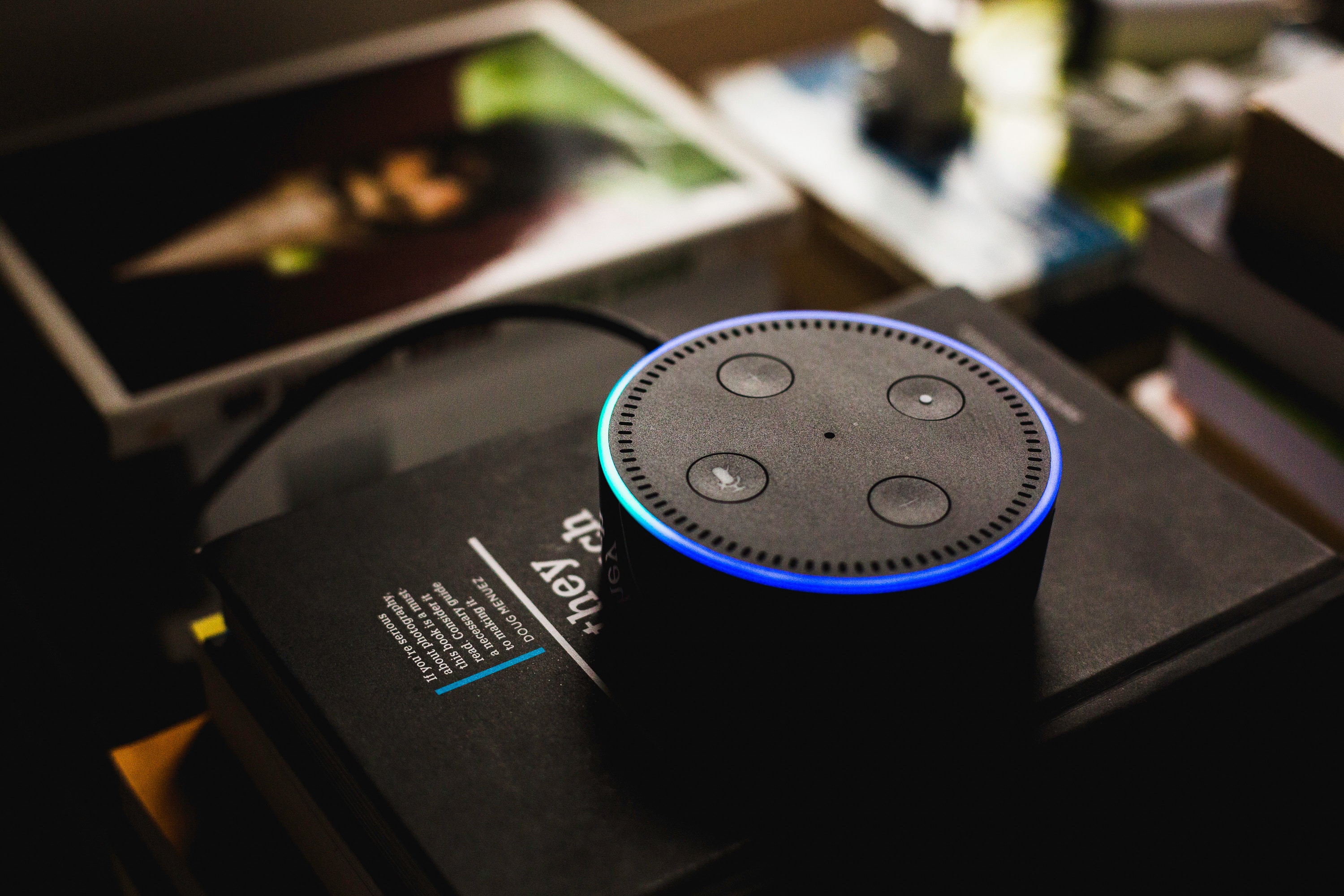 Amazon echo dot is one of the famous Personal Assistants | Photo by Andres Urena on Unsplash.