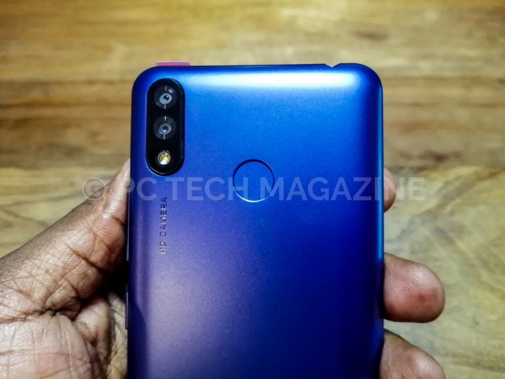 The fingerprint mount on the itel P33 | Photo by PC Tech Magazine/Olupot Nathan Ernest.