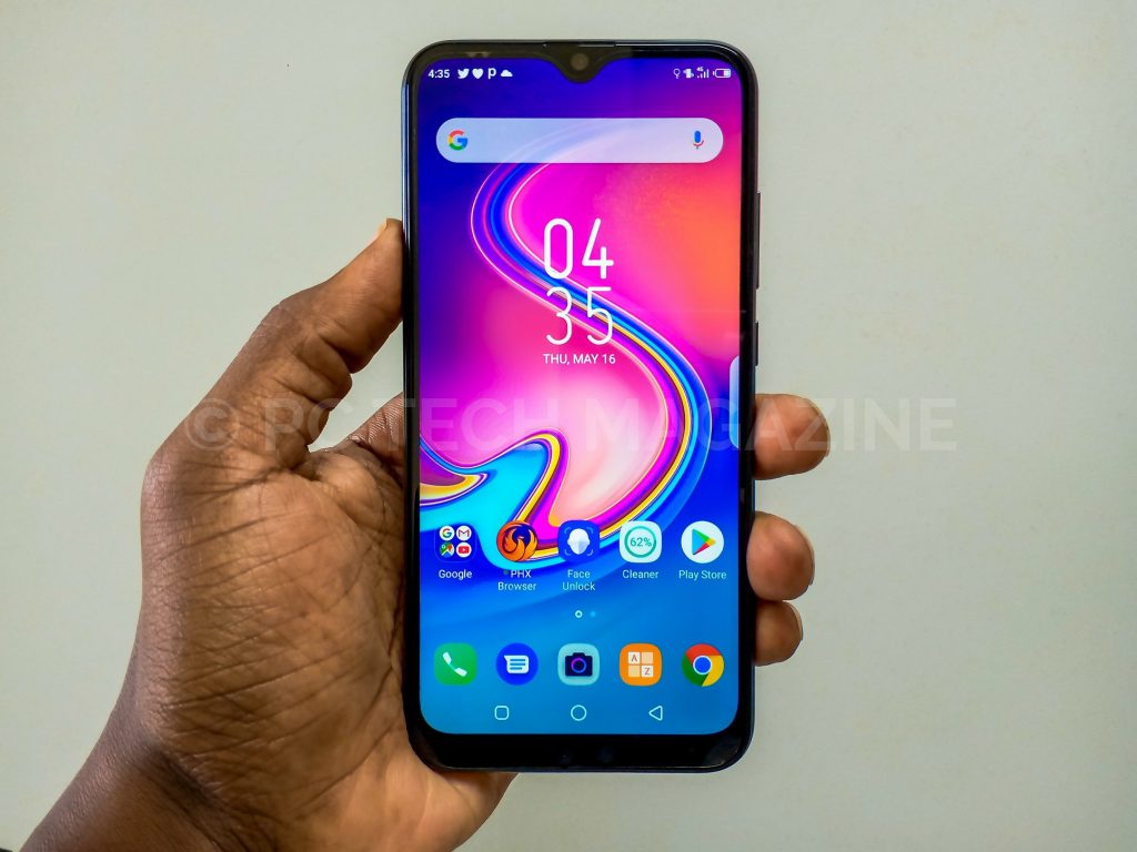 Displaying the Infinix S4. First Infinix smartphone with a water-drop notch and a 32MP front camera.