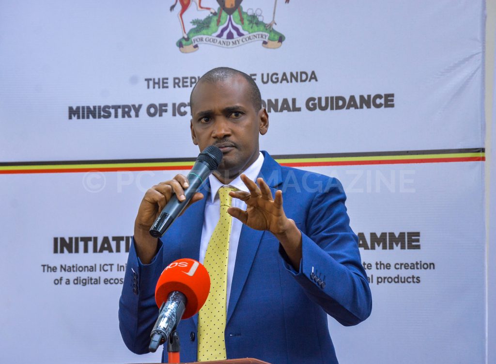 Minister of ICT and National Guidance; Hon. Frank Tumwebaze speaking at the NIISP award ceremony at the Ministry of ICT on Wednesday 26th, June 2019.