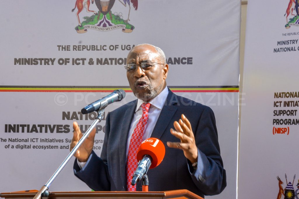 Prime Minister of Uganda; Rt. Hon. Ruhakana Rugunda speaking at the award ceremony of innovators in the second cohort of NIISP at the Ministry of ICT on Wednesday 26th, June 2019.
