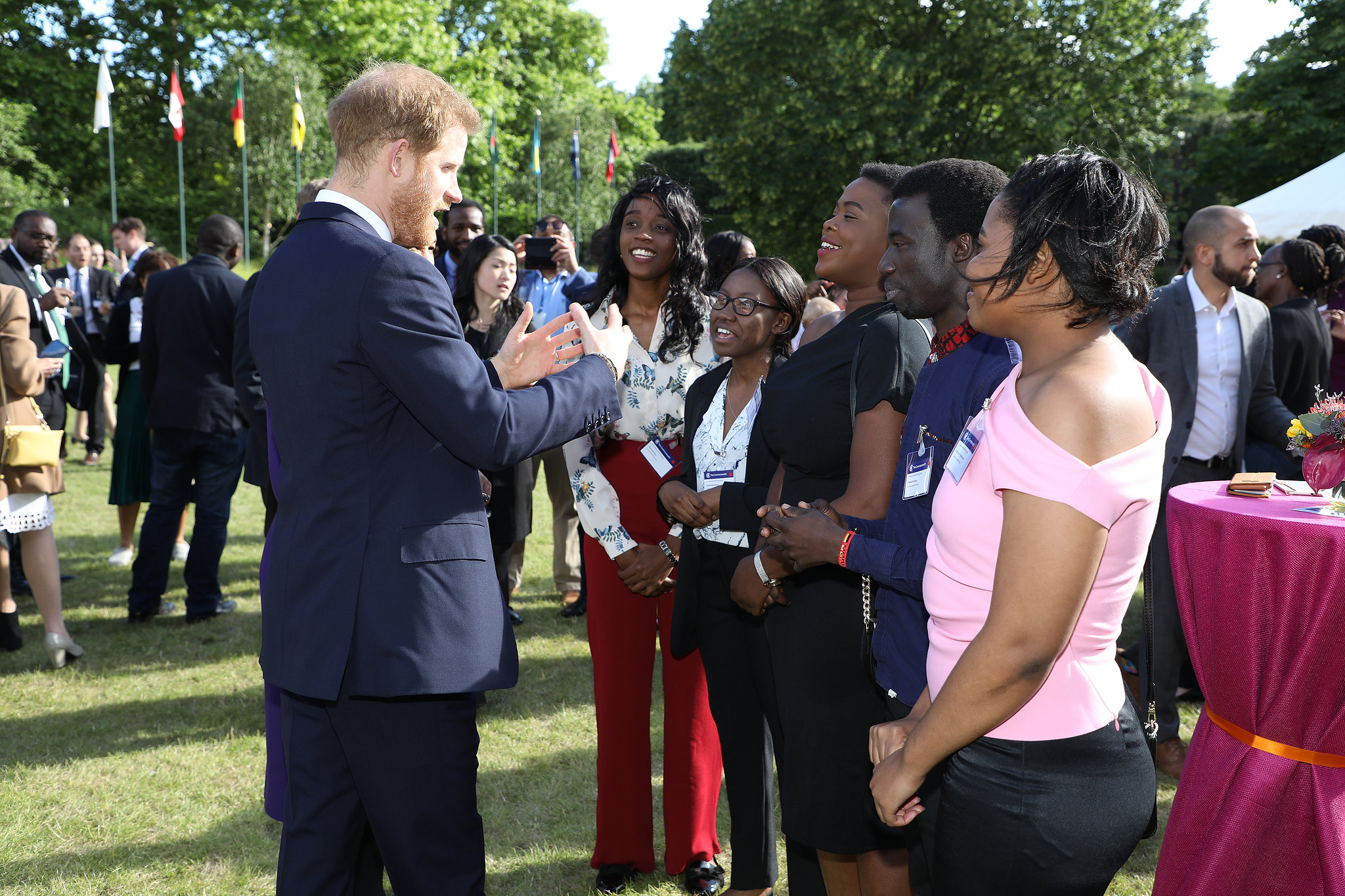 The Duke of Sussex and Commonwealth Youth Ambassador; Prince Harry speaking with some of the winners of the Commonwealth Secretary-General’s Innovation for Sustainable Development Awards in London. File Photo/Commonwealth