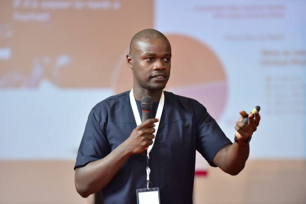 Musa Wesutsa; Managing Director at Sentinel Africa Consulting giving a masterclass on cyber security awareness in organizations at the ISACA Information Security Conference in Kampala.
