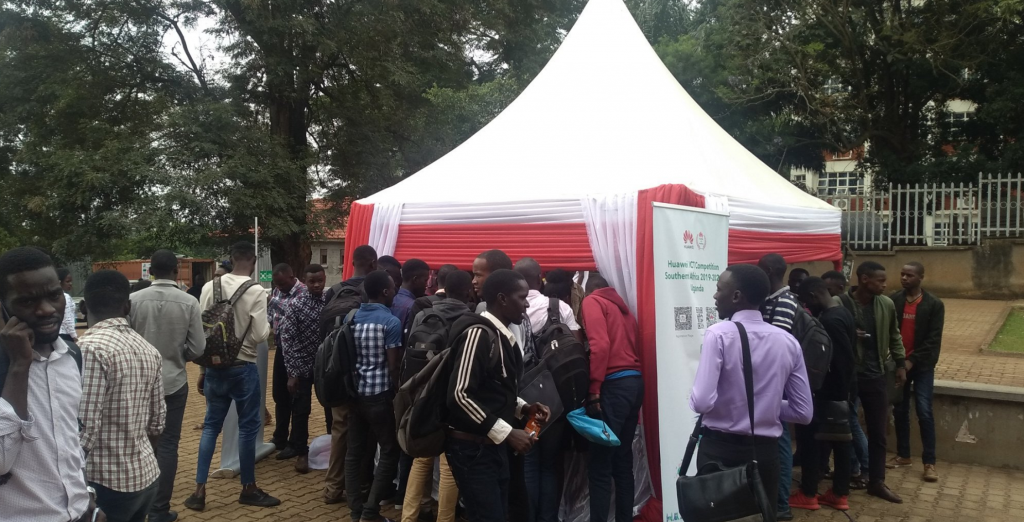 Student registration at Makerere University for the Huawei ICT Competition 2019/20.