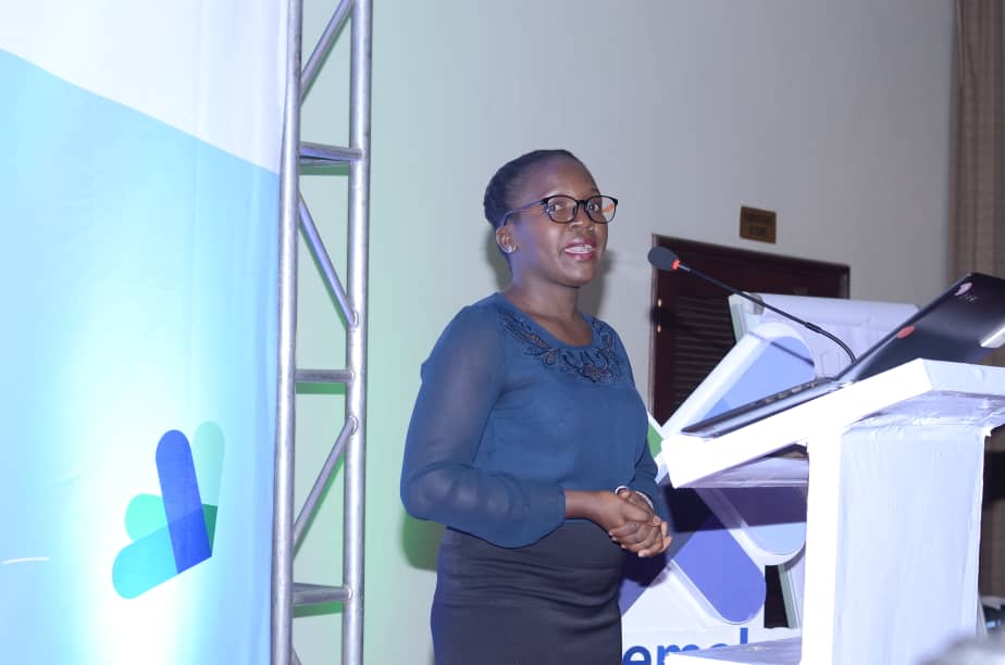 Vivian Achan; Challenges Uganda business development manager speaking at the launch of the Youth to Work program at the Kampala Serena Hotel on Friday 23rd, August 2019.
