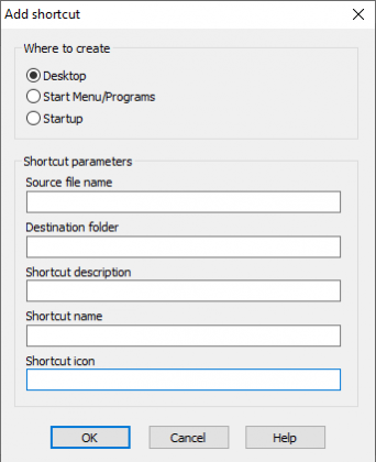 winrar create sfx archive and shortcut