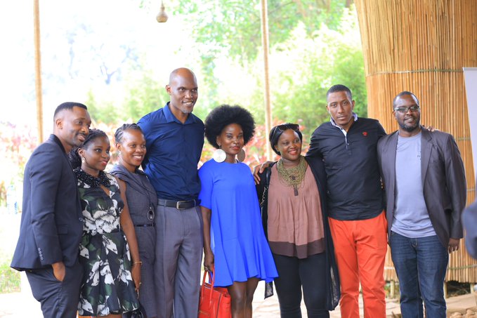 Some of Uganda's best entertainers pose for a group photo at the launch of Airtel TV App. Courtesy Photo | Airtel Uganda