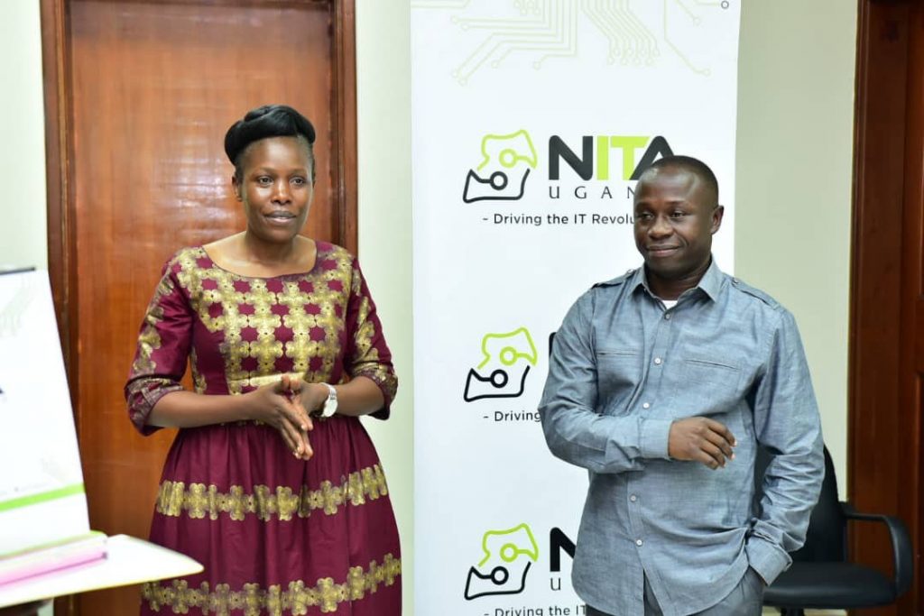 Minister and State Minister of ICT and National Guidance; Hon. Judith Nabakooba (L) and Hon. Peter Ogwang (R) visit to the National Data Center in Jinja, on Tuesday 4th, February 2020.