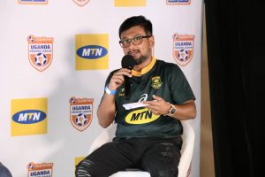 MTN Uganda Chief Marketing Officer Mr. Sen Somdev speaking to reporters at their launch parternship with Sanyuka TV at the Startimes stadium in Lugogo, Kampala on Feb. 22nd, 2020. File Photo