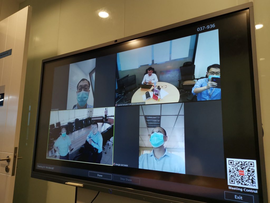 Video conferencing with doctors in China.