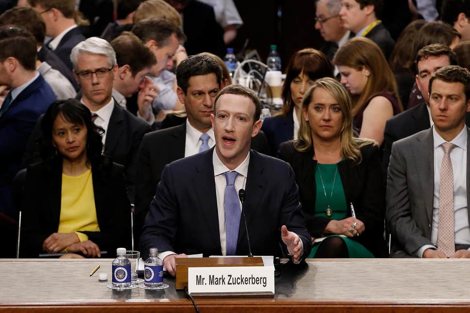 Facebook co-founder and CEO Mark Zuckerberg testifies before a combined Senate Judiciary and Commerce committee hearing in Washington, DC following the Cambridge Analytica scandal. ( Getty Images )