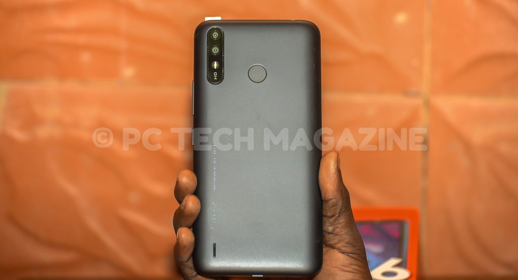 Itel A56 comes a dual-vertical setup rear camera with 8MP primary + VGA sensors. Photo by: OLUPOT NATHAN ERNEST | PC Tech Magazine