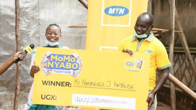 Photo of MTN Awarding Winners & Beneficiaries in their on-Running MoMoNyabo Promo