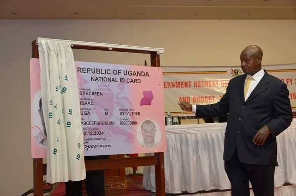 President Museveni flagging off the issuance of National Identification Cards to citizens during an event held at Munyonyo in 2014. Courtesy Photo