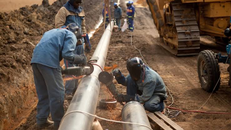 Pictured some of the worker working on the East African Crude Oil Pipeline. Courtesy Photo