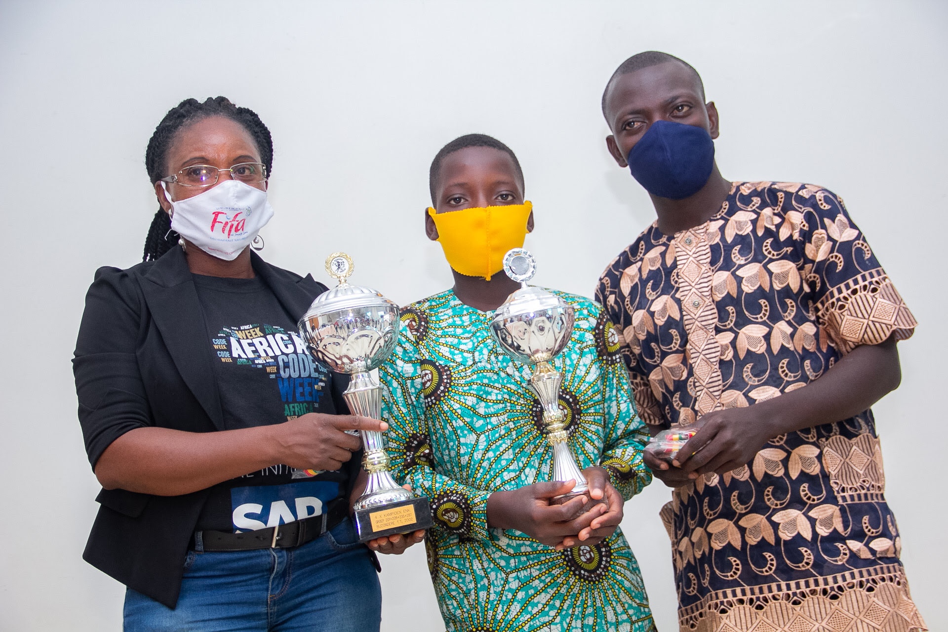 The top three participants that made it into the continental final of the AfriCAN Code Challenge. Courtesy Photo