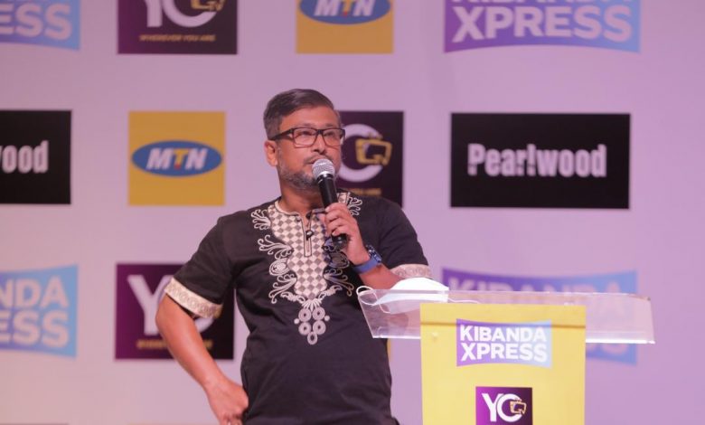 MTN Uganda Chief Marketing Officer Sen Somdev addressing journalists and attendees at the launch of Kibanda Xpress on April 8th, 2021 at Hotel Africana. (FILE PHOTO)