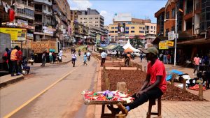 A small business owner seen on the streets of Kampala after businesses reopened in after months of lockdown in the country over the outbreak of corona virus. (FILE PHOTO)