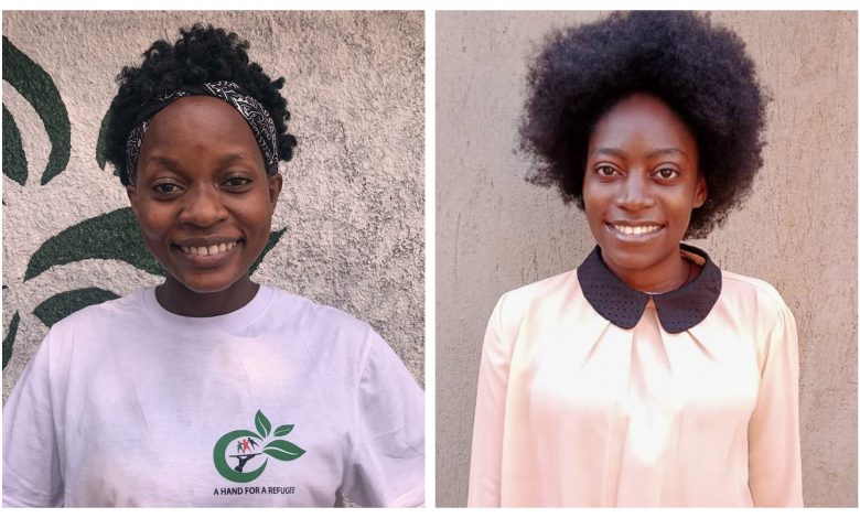 Jovia Nassuna Kintu (R) founder of Kia Cosmetics and Viola Kataike (L) founder A Hand for a Refugee selected as top entrepreneurs for Anzisha Prize Fellowships. (COURTESY PHOTO)
