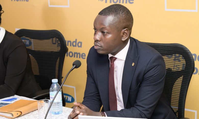 Joram Ongura, CEO SBG Securities addressing journalists during the MTN IPO offer opening recently at Kampala Serena Hotel