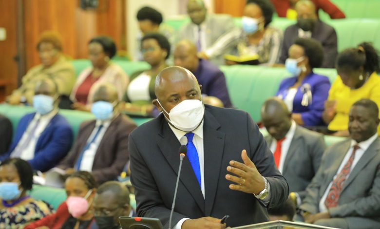 Minister of ICT and National Guidance, Hon. Chris Baryomunsi during a Parliament to pass the Computer Misuse (Amendment) Bill, 2022 privately moved by Hon. Muhammad Nsereko. (COURTESY PHOTO)