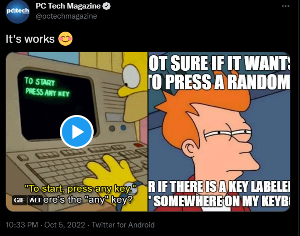 You can add different types of media — videos, images, and GIFs — together in a single Tweet. (screenshot: pc tech magazine)