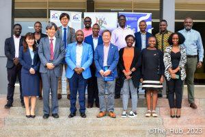 JICA, Ministry of ICT & National Guidance and partners pose for a picture at the Ministry of ICT Innovation Hub.