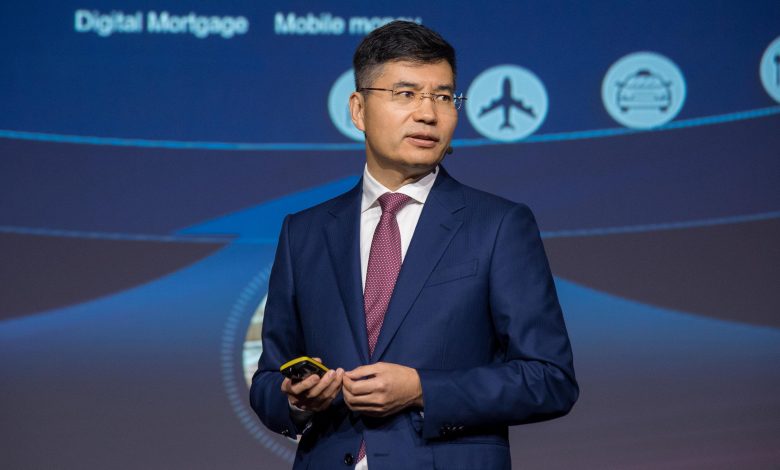 Leo Chen, President of Huawei Sub-Saharan Africa Region giving a keynote speech at the Huawei Intelligent Finance Summit for Africa 2023. (COURTESY PHOTO)