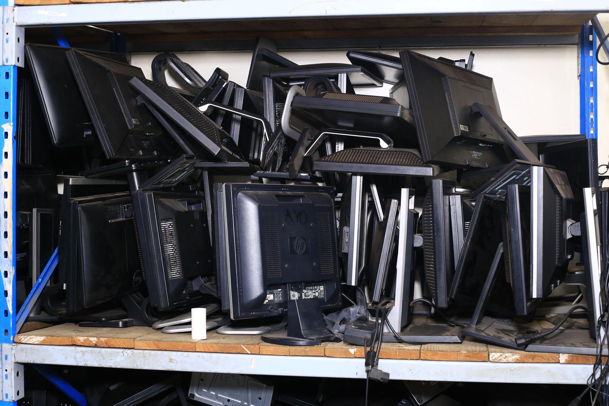 MTN Uganda donating e-waste items monitors, desktops, and laptops to Makerere University to be revamped and donated to rural secondary schools.