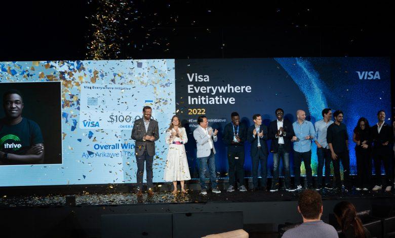 Finalists from the 2022 Visa Everywhere Initiative global final pose for a group photo.